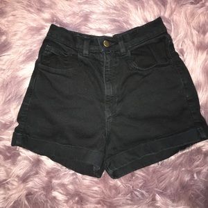 High waisted jean shorts